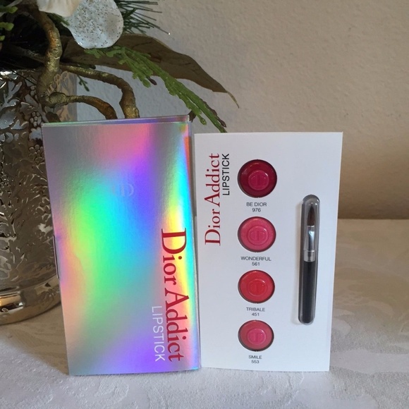 Dior Makeup Two New Dior Addict Hydragel Lipstick Quad Set Wbrush Poshmark